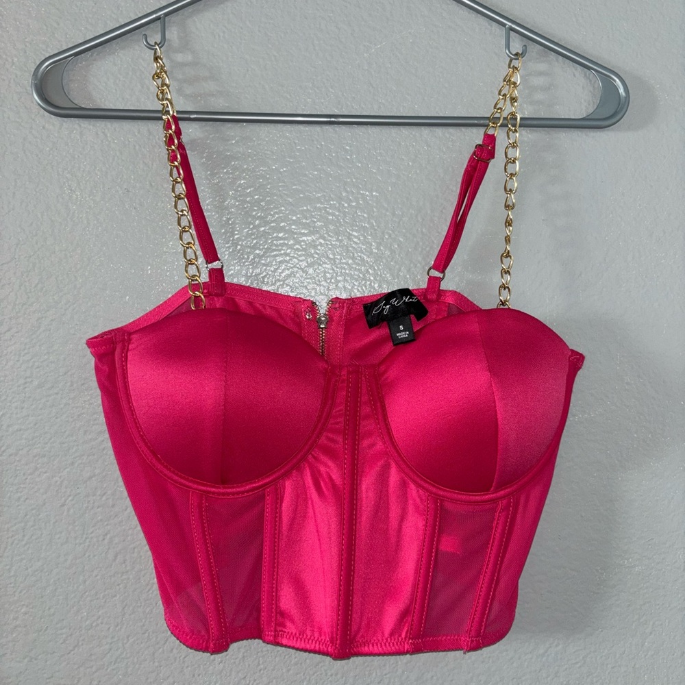 Hot Pink corset crop top